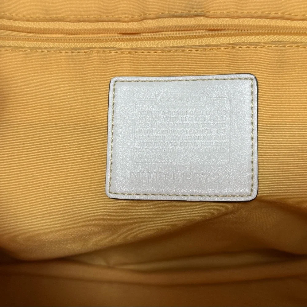 Coach Optic Signature Flap Satchel in Tan and Yellow Women's Bag - Picture 12 of 12